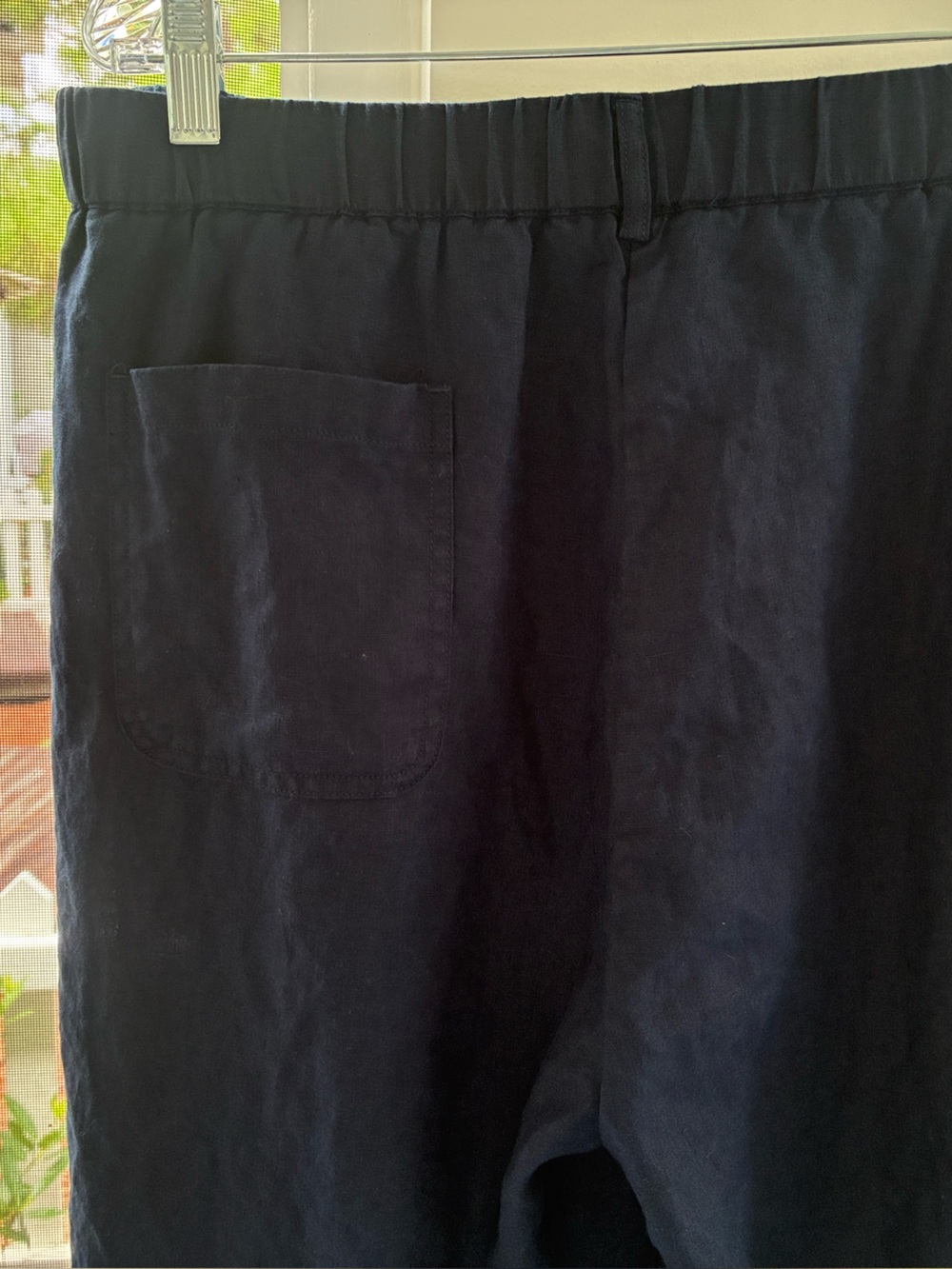 Navy Elastic Waist Casual Pants by Quince - Picture 6 of 6